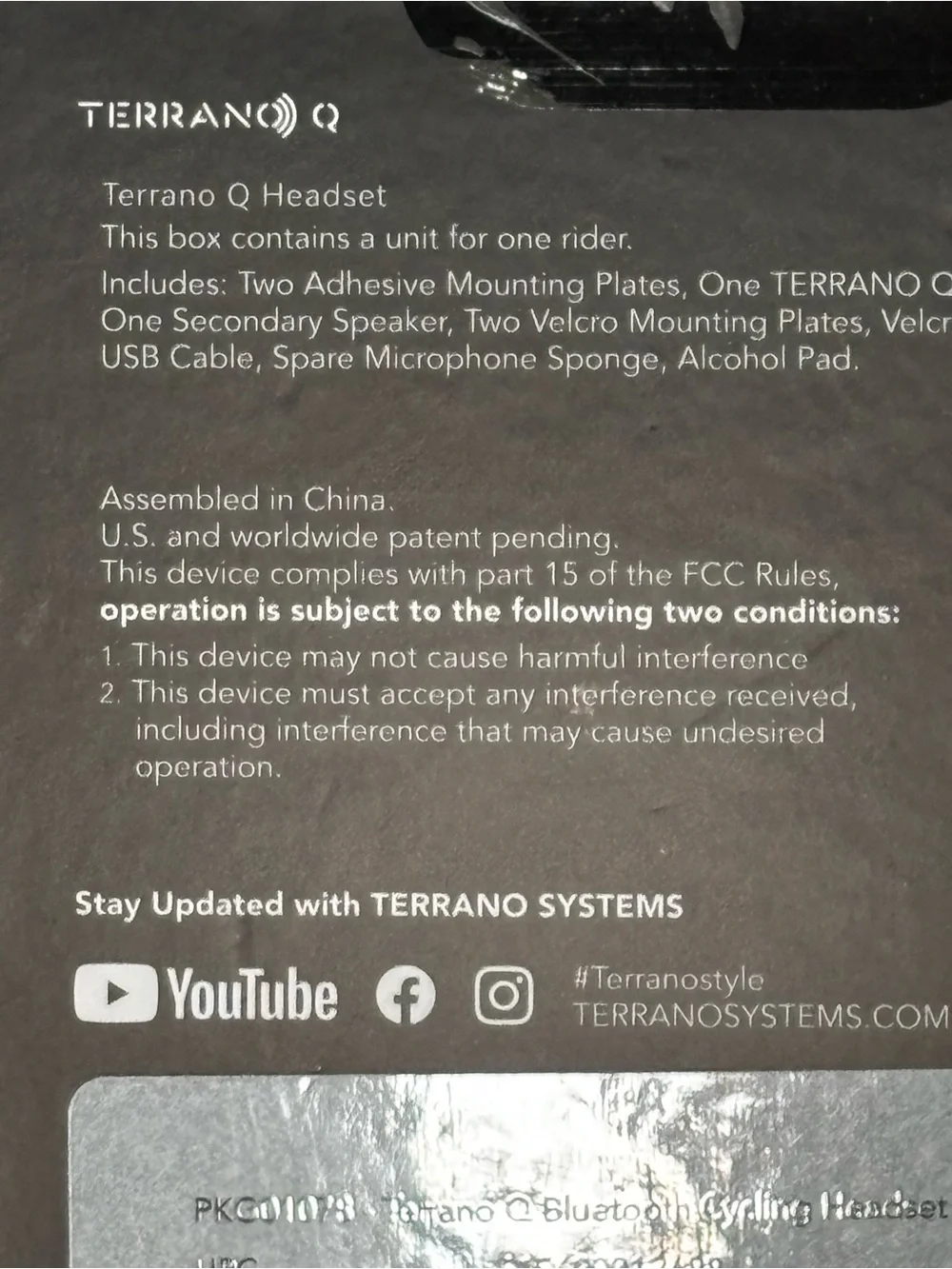 NEW IN SEALED BOX – Terrano Q Cycling Headset & Intercom System